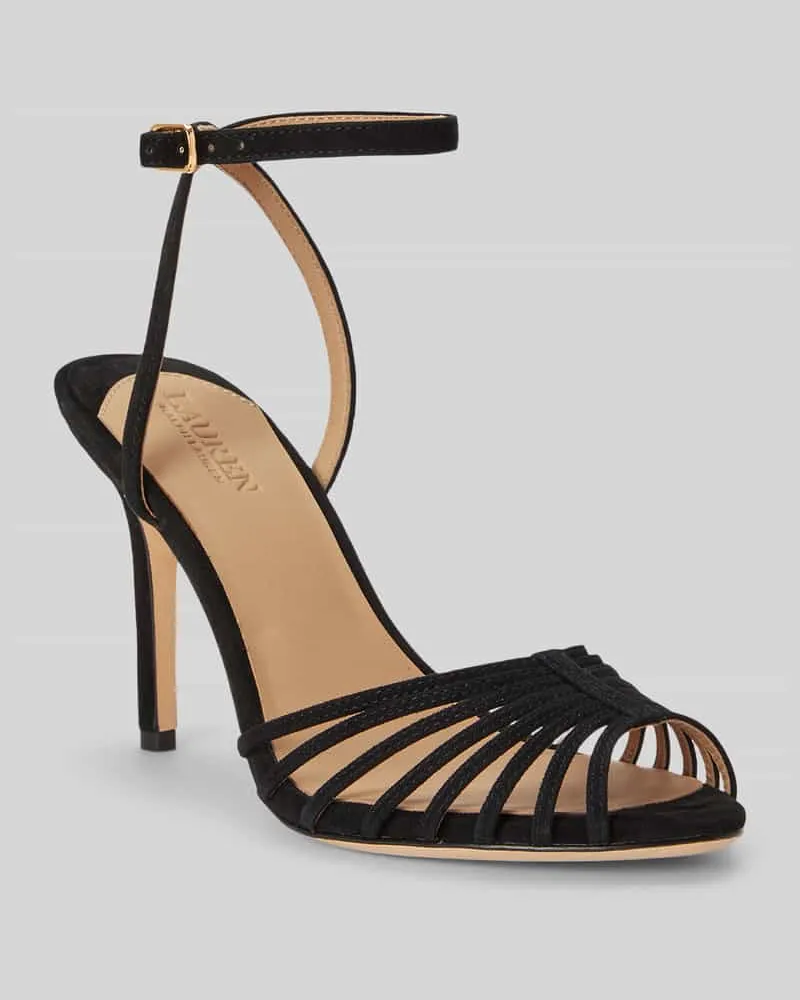 Ralph Lauren Sandaletten aus echtem Veloursleder Modell 'MCKAYLA Black