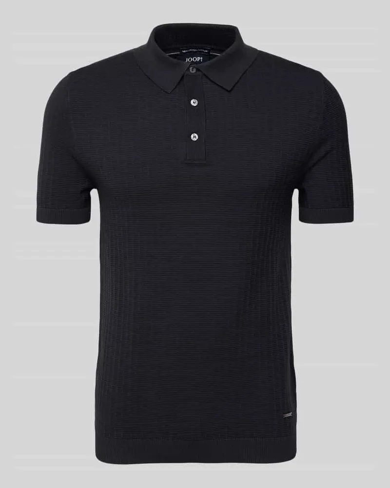 JOOP! Regular Fit Poloshirt mit Strukturmuster Modell 'Mauron Marine