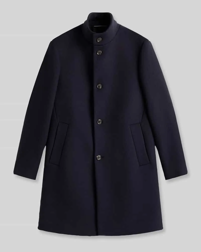 Tommy Hilfiger Regular Fit Mantel aus Woll-Mix Marine