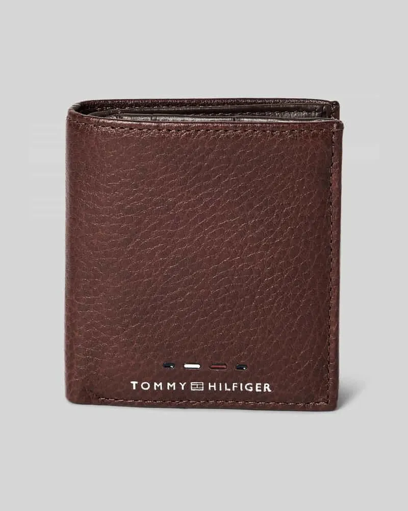 Tommy Hilfiger Portemonnaie aus Rindsleder mit Label-Detail Cognac