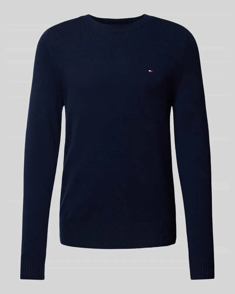 Tommy Hilfiger Wollpullover mit Logo-Stitching Marine