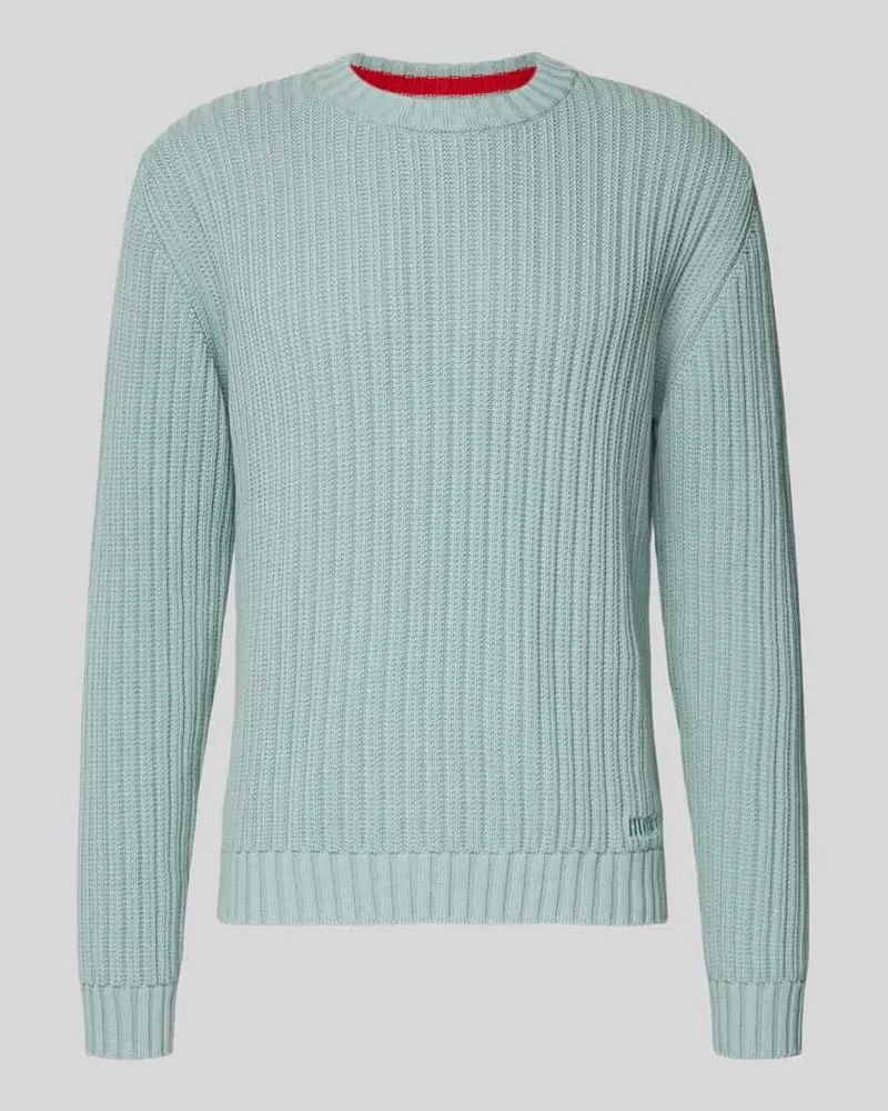 HUGO BOSS Regular Fit Strickpullover aus reiner Baumwolle Modell 'SRIBBEN_1 Mint