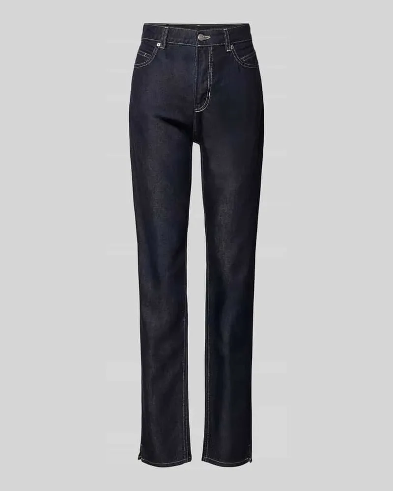 HUGO BOSS Straight Fit Jeans aus Baumwoll-Lyocell-Mix Modell 'C_ADA SLIM HR 1.0 Dunkelblau