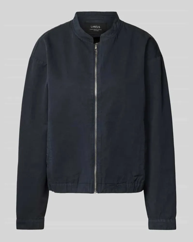 Lanius Jacke aus Baumwoll-Leinen-Mix mit Reißverschluss Marine