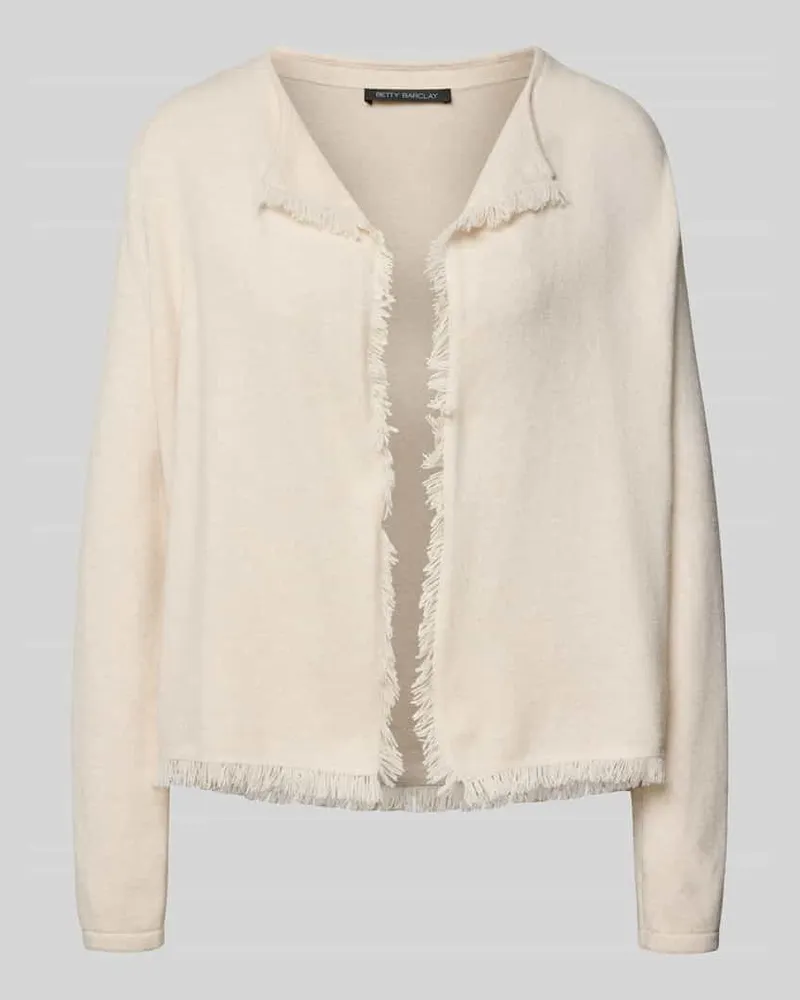 Betty Barclay Strickjacke aus Viskose-Mix mit Fransen Beige