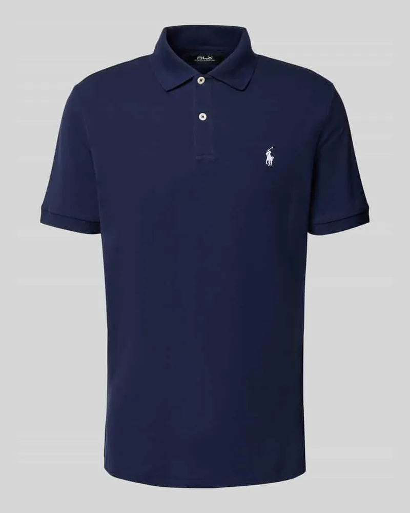 Ralph Lauren Slim Fit Poloshirt mit Label-Stitching Dunkelblau