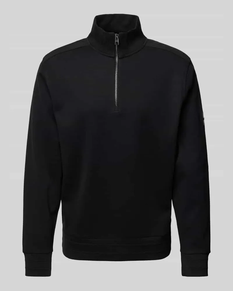 HUGO BOSS Sweatshirt mit Stehkragen Modell 'Sidney Black