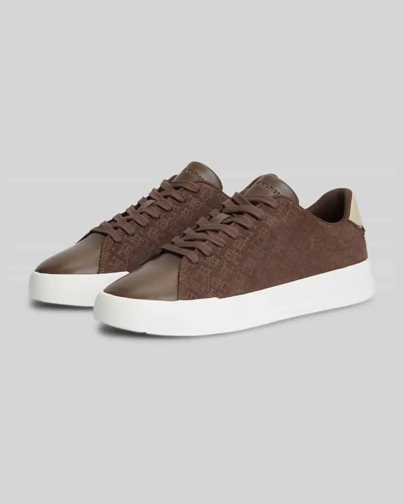 Tommy Hilfiger Sneaker aus echtem Rindsleder Dunkelbraun