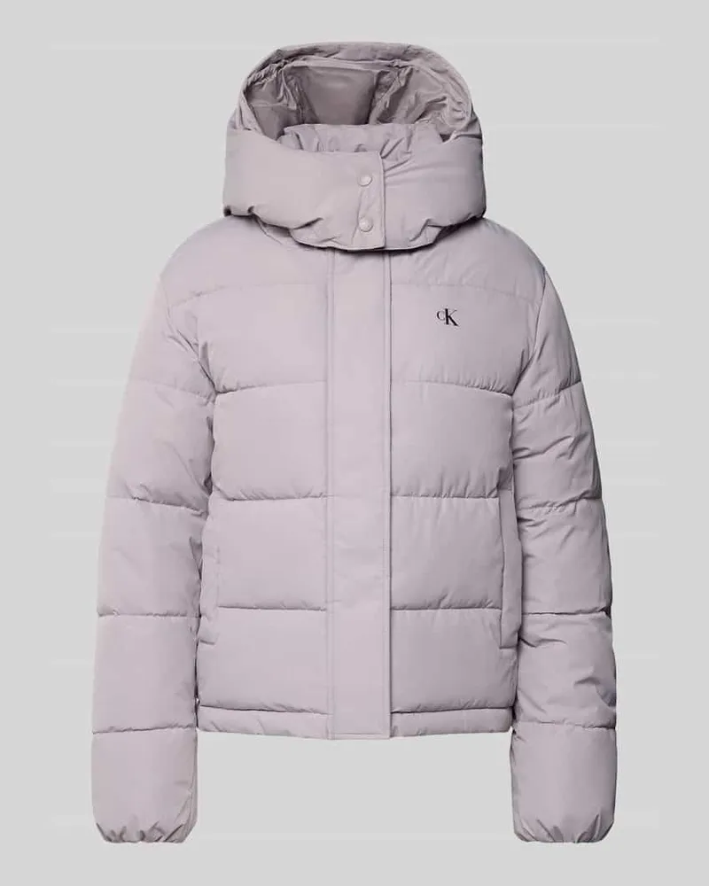 Calvin Klein Steppjacke mit Logo und Eingrifftaschen Hellgrau