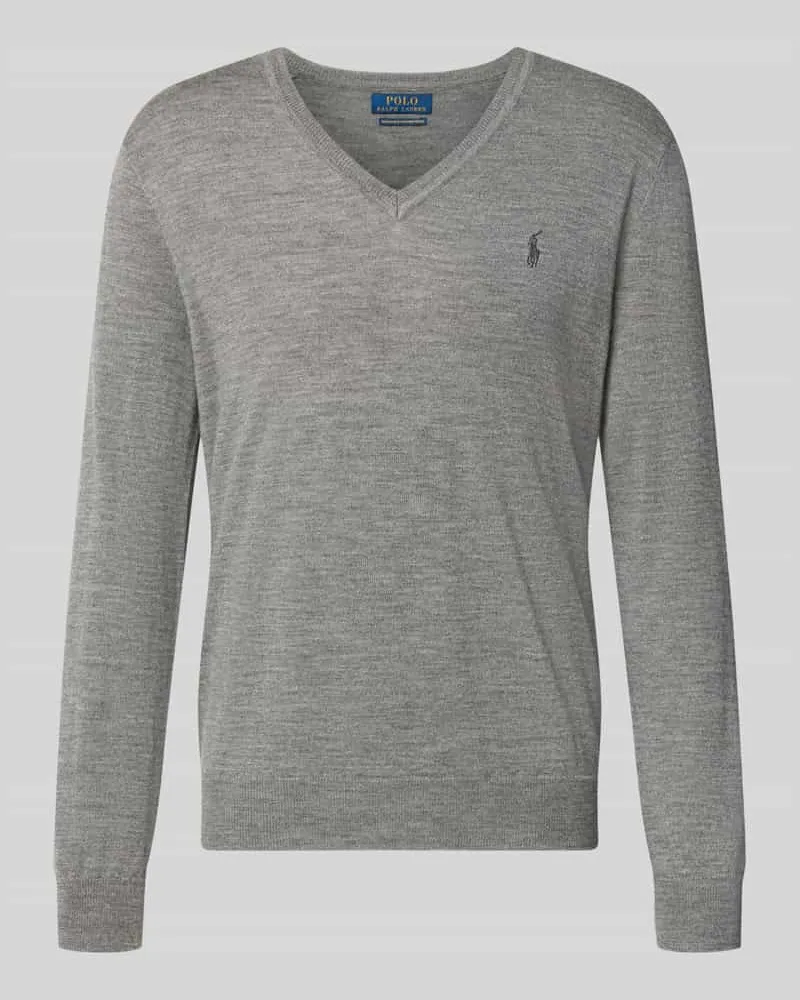Ralph Lauren Regular Fit Pullover aus reiner Wolle Mittelgrau