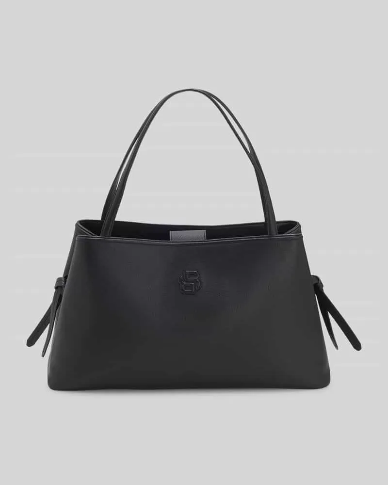 HUGO BOSS Shopper aus Kunstleder mit Logo-Prägung Black