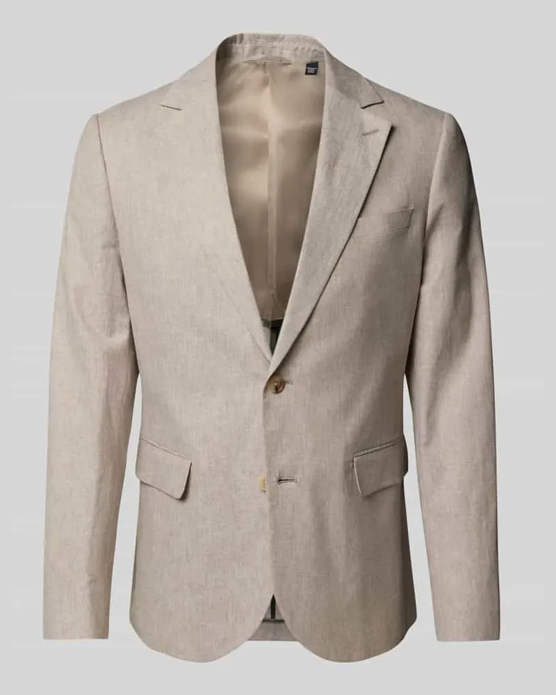 Matinique Slim Fit 2-Knopf-Sakko aus Leinen-Mix Modell 'George Beige