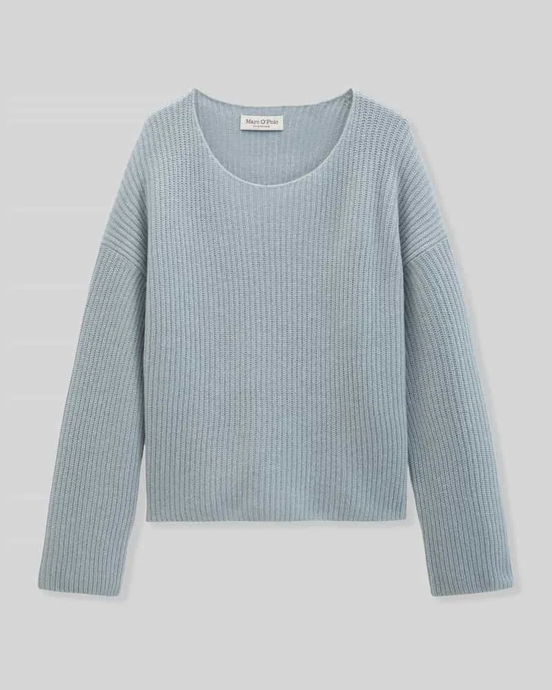 Marc O'Polo Relaxed Fit Pullover aus Schurwoll-Mix Hellblau
