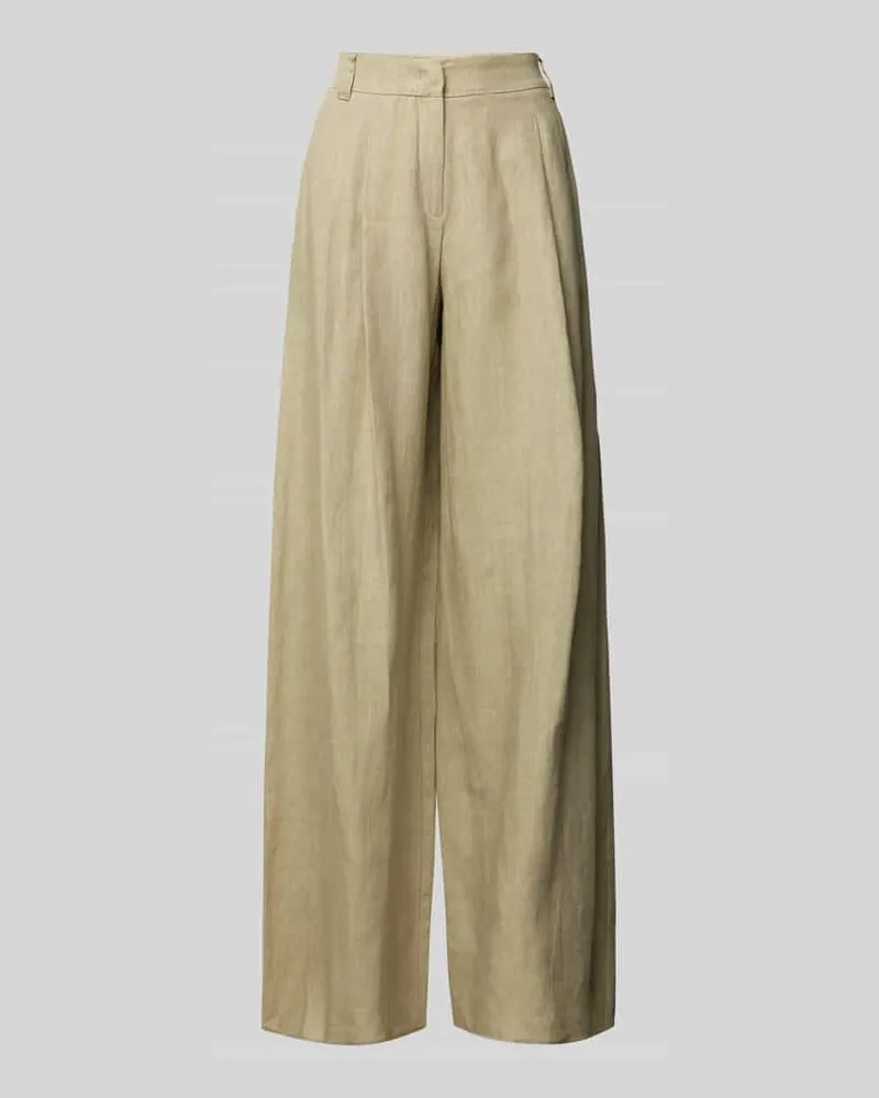 MARELLA Wide Leg Leinenhose mit Bundfalten Modell 'ZAMA Gruen
