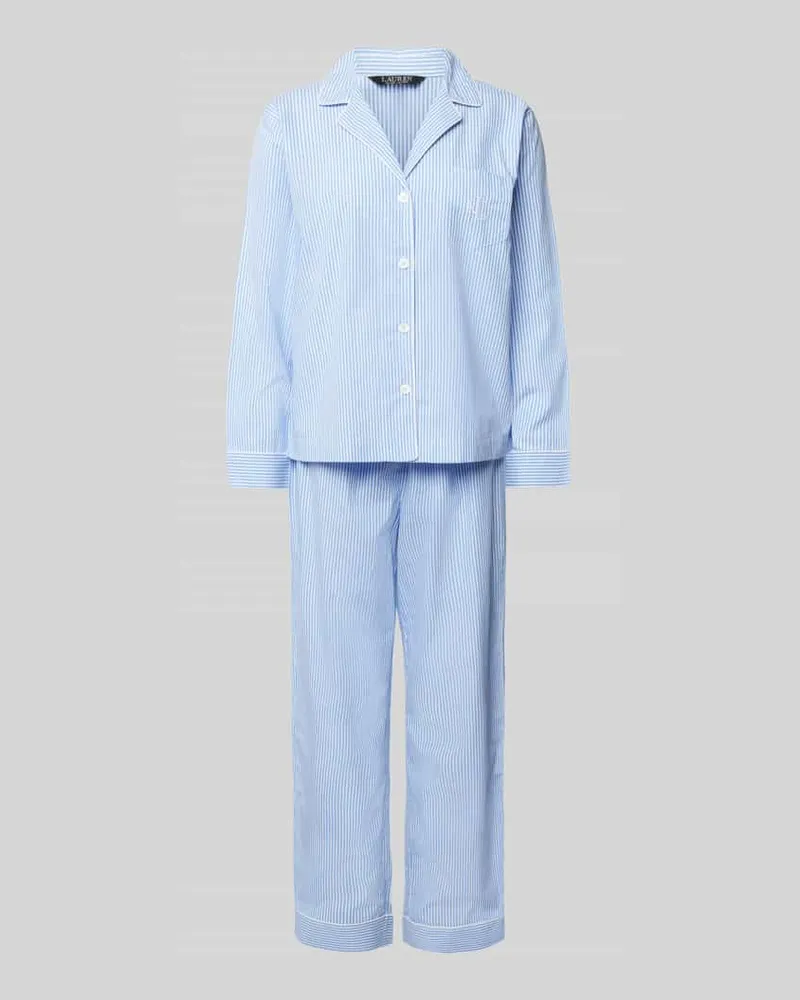 Ralph Lauren Pyjama mit Brusttasche Blau