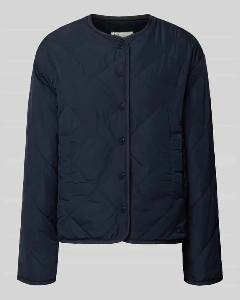 Lanius Steppjacke mit Rundhalsausschnitt und Eingrifftaschen Marine