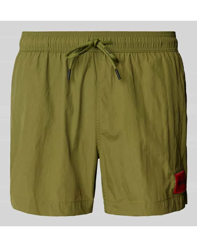 HUGO BOSS Badehose mit Label-Patch Modell 'Dominica Khaki