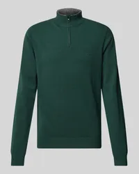 HUGO BOSS Strickpullover mit Stehkragen Modell 'Emarlo Dunkelgruen