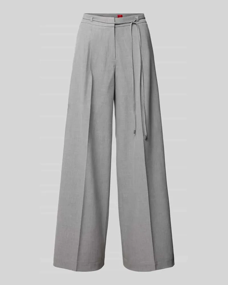 HUGO BOSS Weite Hose mit Viskose-Anteil Modell 'HAMINDE Hellgrau