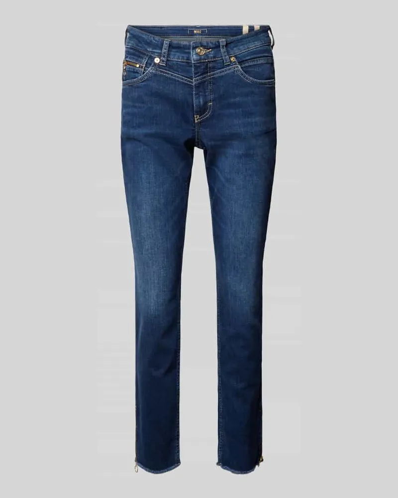 MAC Jeans Slim Fit Jeans mit Reißverschlusstasche Blau