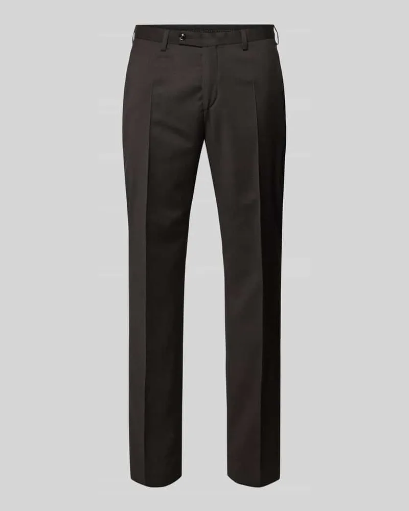 Digel Slim Fit Anzughose mit Bügelfalten Modell 'Move Apollo Dunkelbraun