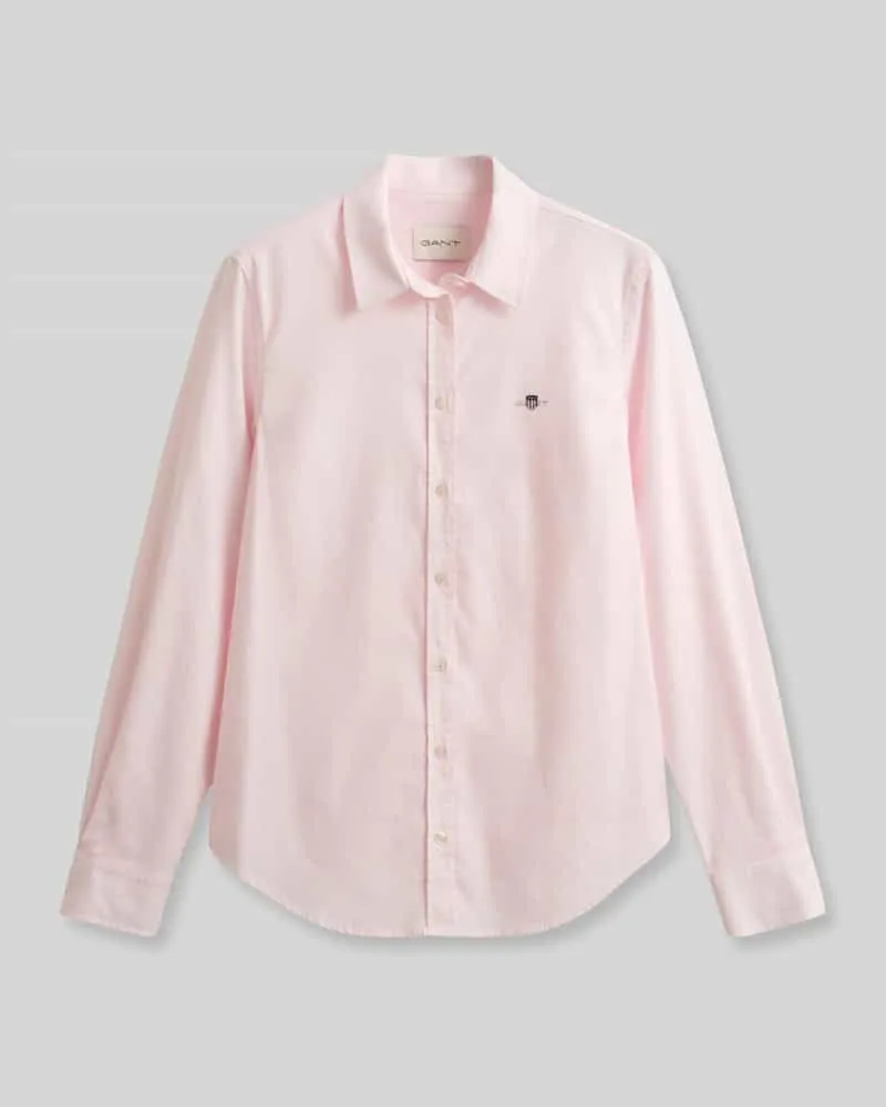 Gant Slim Fit Hemdbluse mit Logo-Stitching Rosa