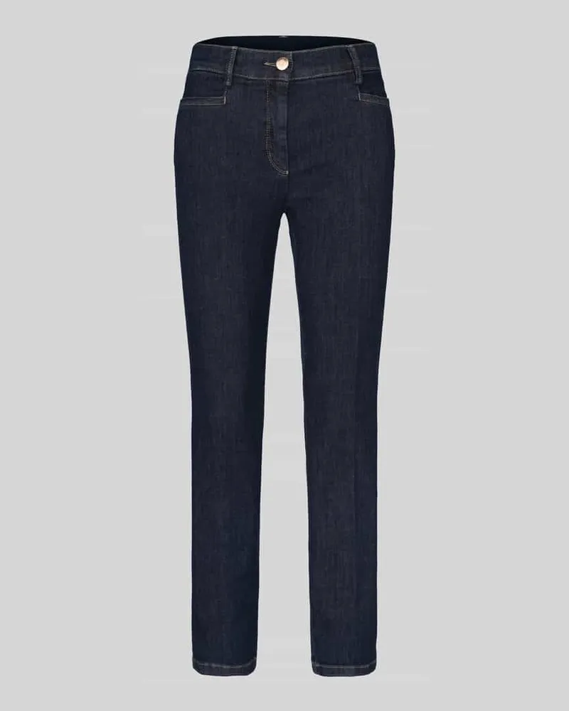 TONI Slim Fit Jeans aus Baumwoll-Mix Modell 'Jenny Smart Dunkelblau