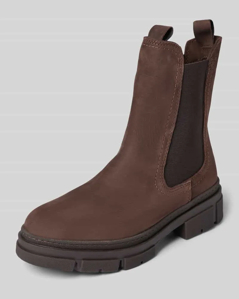 Tamaris Chelseas aus echtem Rindvelours Dunkelbraun