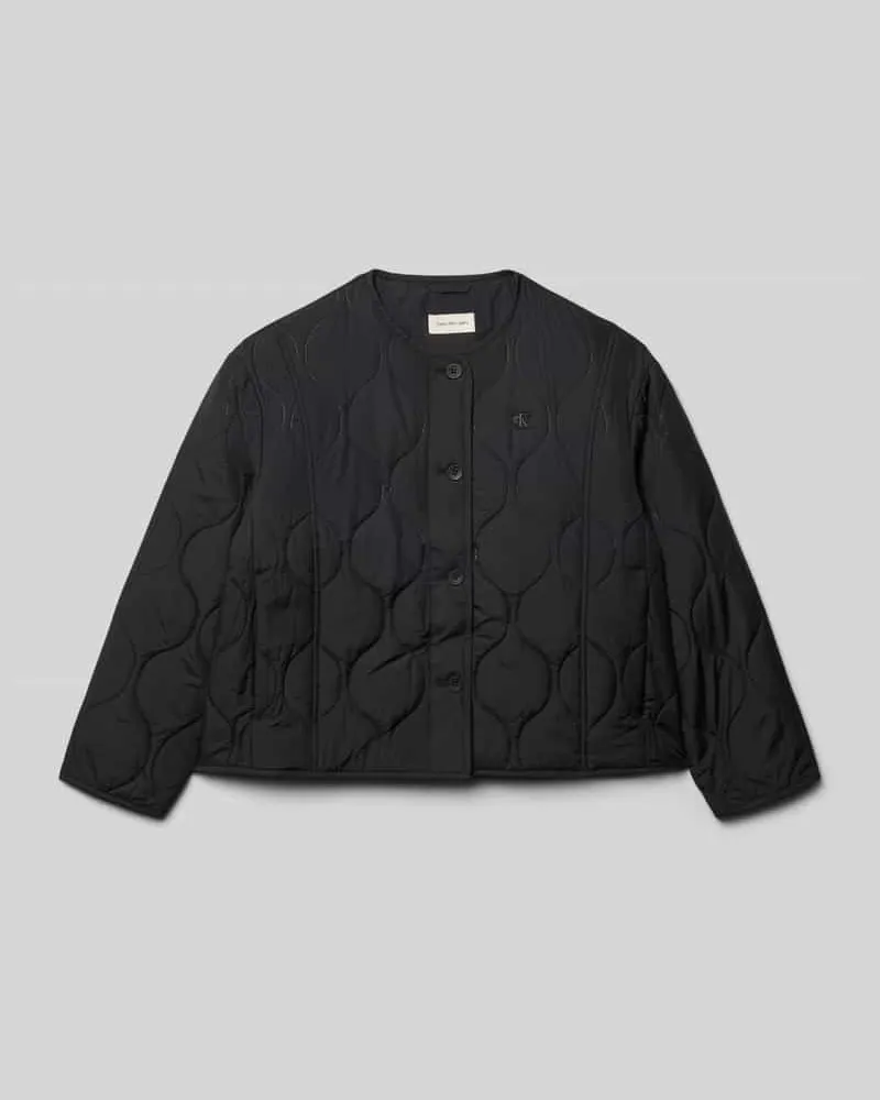 Calvin Klein Regular Fit Steppjacke mit Logo-Patch Modell 'Quilted Black