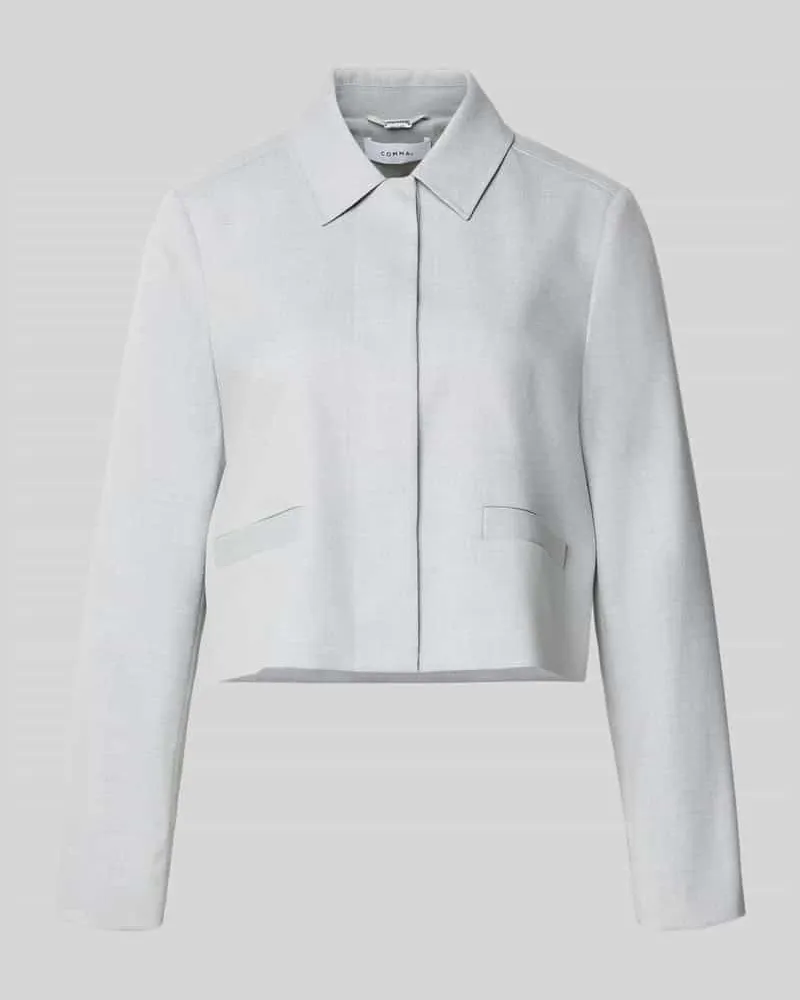 COMMA Regular Fit Blazer mit Paspeltaschen Silber