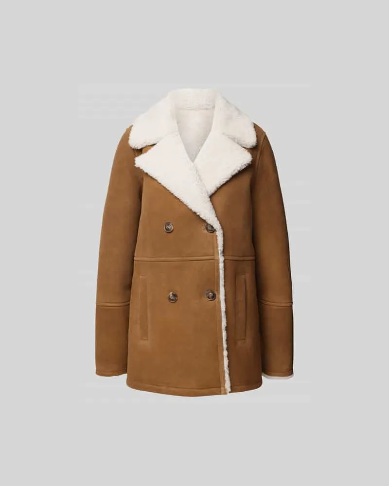 Yves Salomon Mantel aus echtem Leder Camel