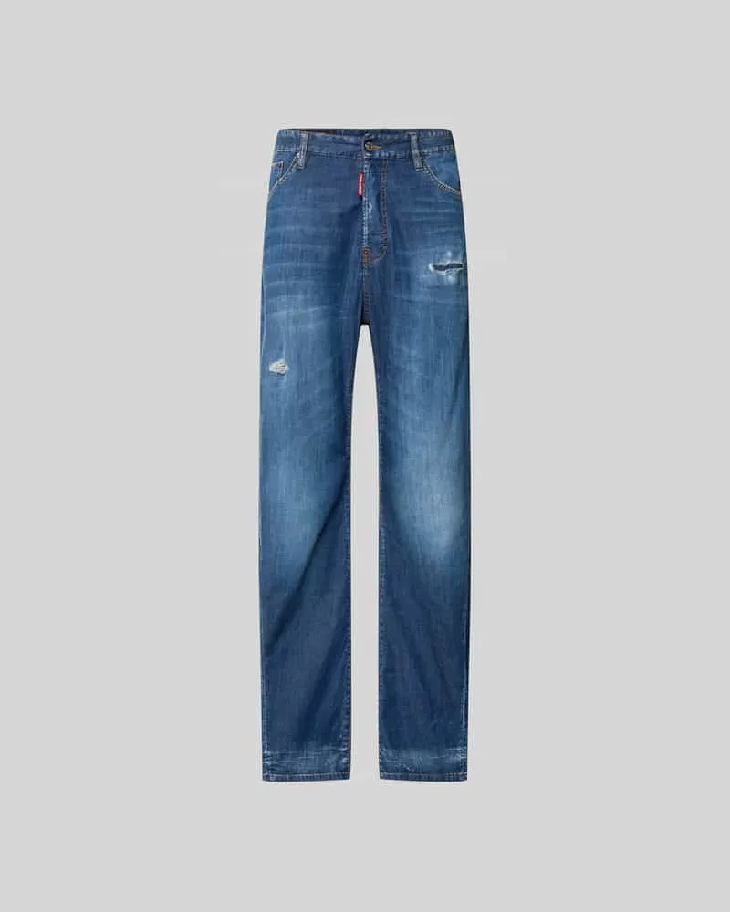 Dsquared2 Loose Fit Jeans im Destroyed-Look Dunkelblau