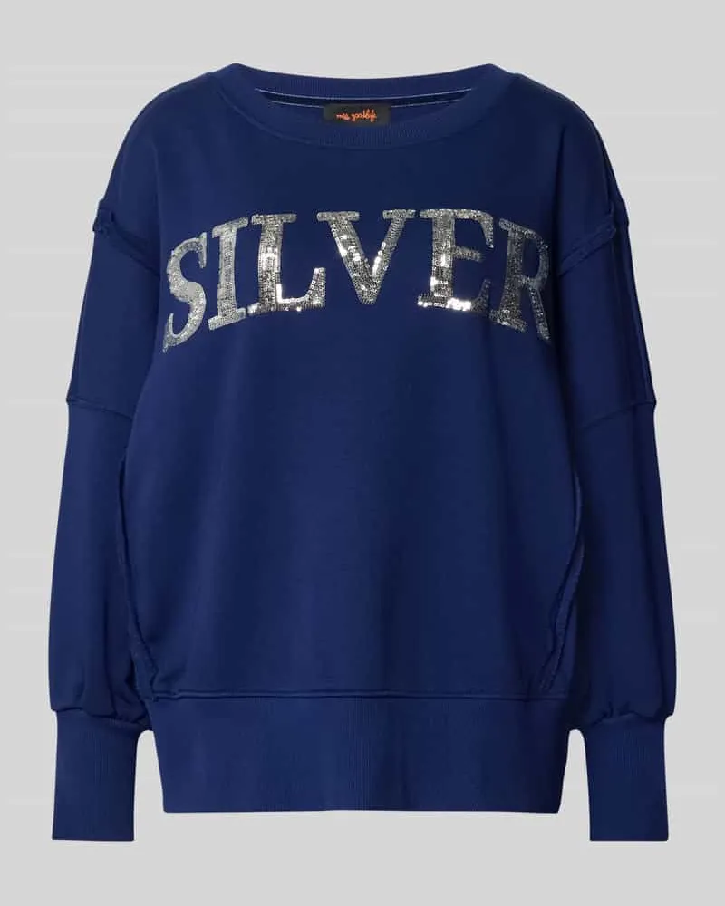 Miss Goodlife Oversized Sweatshirt aus reiner Baumwolle Modell 'Wide Silver Marine