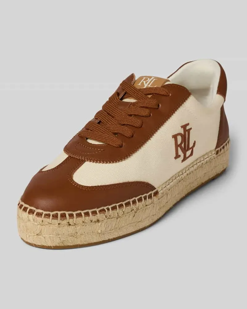 Ralph Lauren Sneaker aus Leder-Textil-Mix Modell 'LUIZE Camel