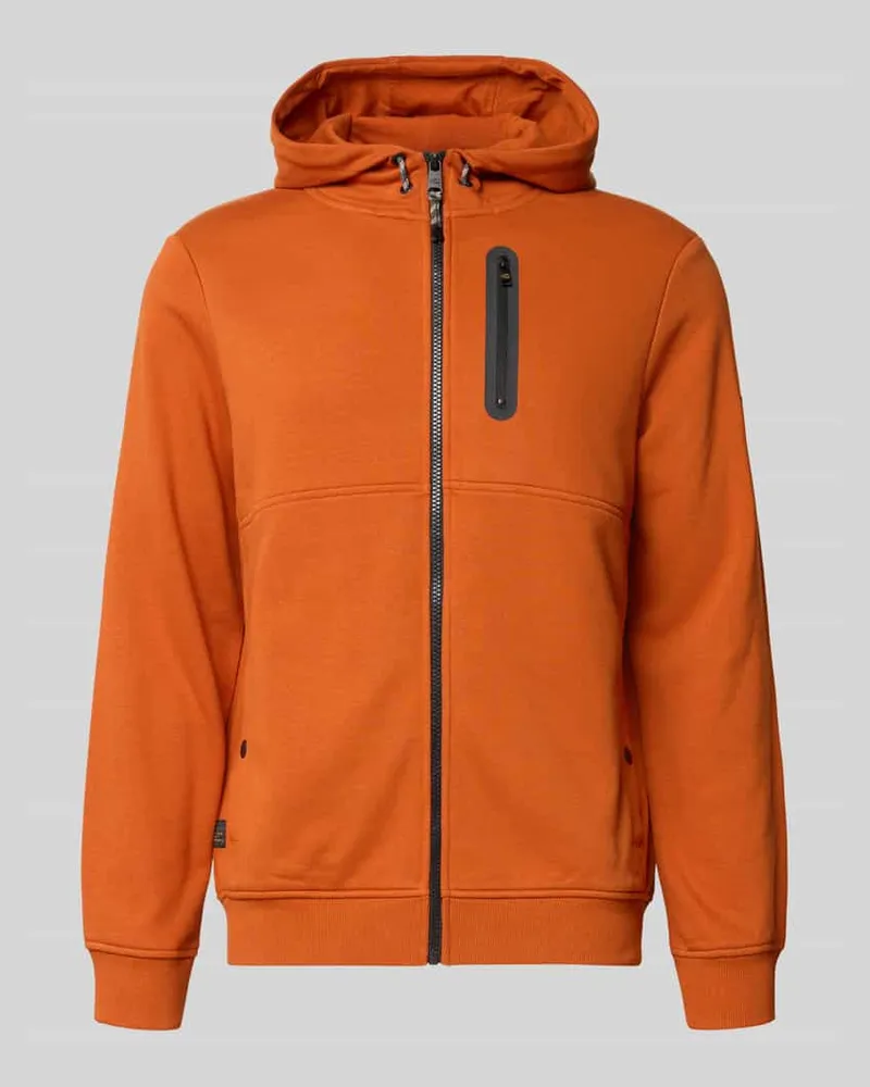 Camel Active Regular Fit Sweatjacke mit Kapuze Modell 'Tech Orange