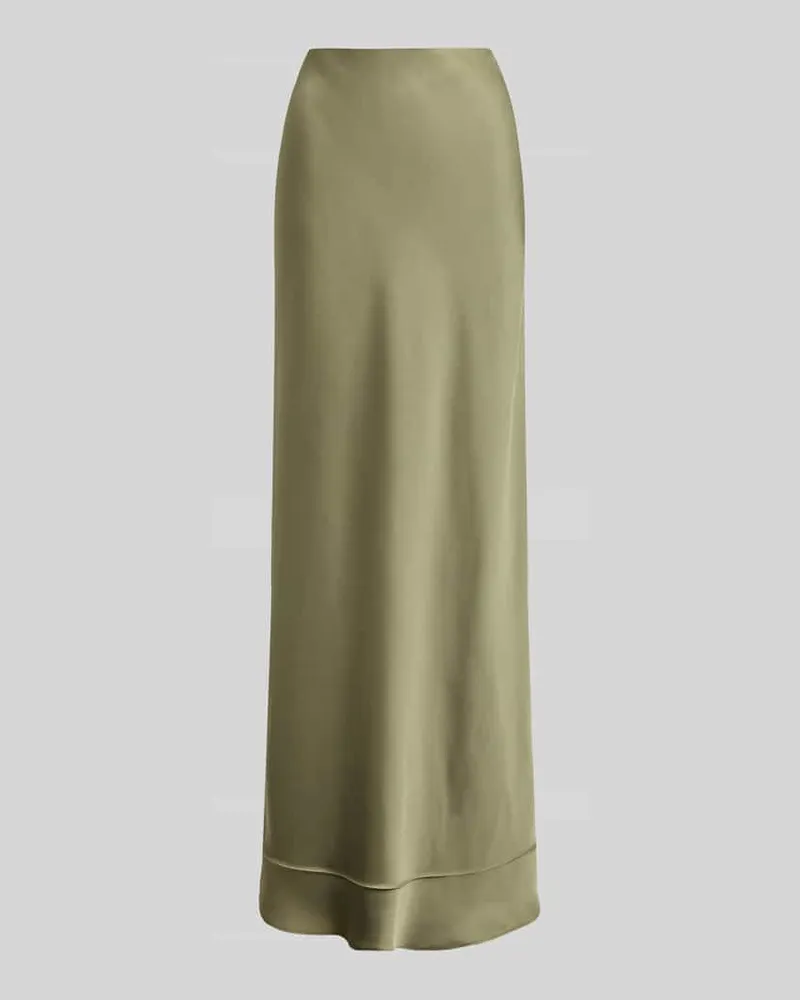 Ralph Lauren Fließender Maxi-Rock mit elastischem Bund Khaki