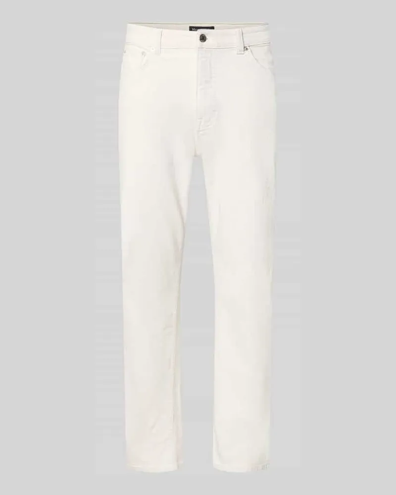 Marc O'Polo Straight Fit Jeans aus Baumwoll-Leinen-Mix Ecru