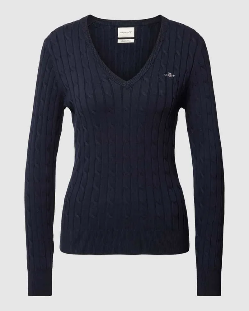 Gant Strickpullover mit Label-Detail Marine