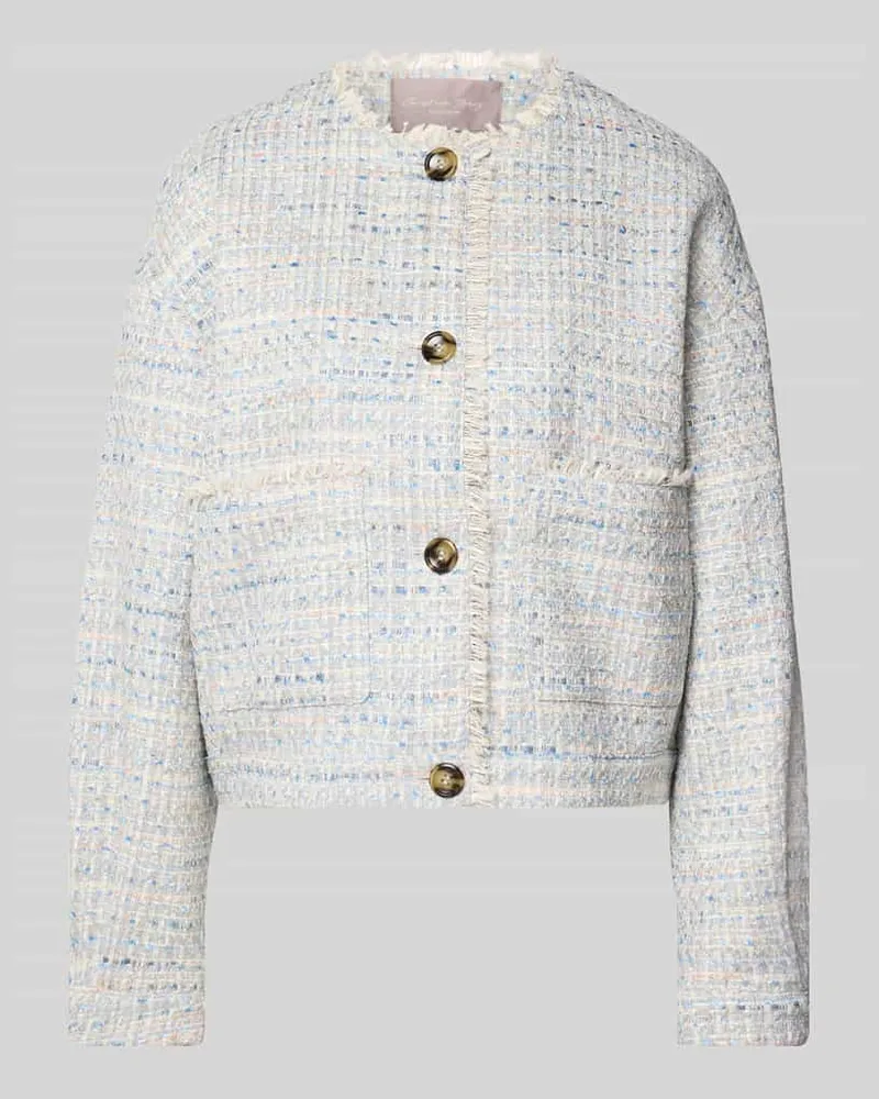 Christian Berg Blazer mit Knopfleiste Rauchblau