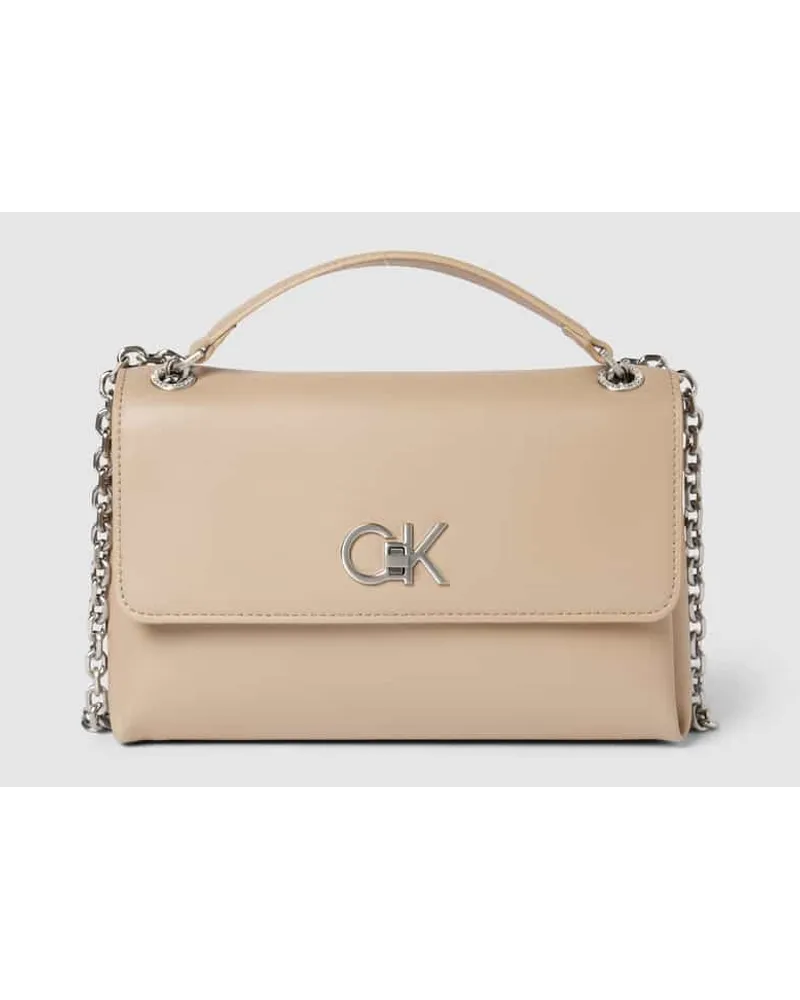 Calvin Klein Handtasche mit Drehverschluss in unifarbenem Design Stein