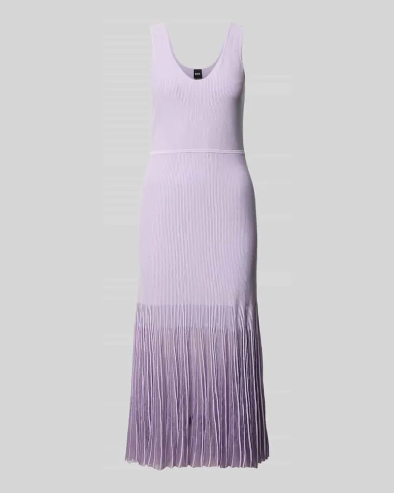 HUGO BOSS Strickkleid aus Rippstrick Flieder
