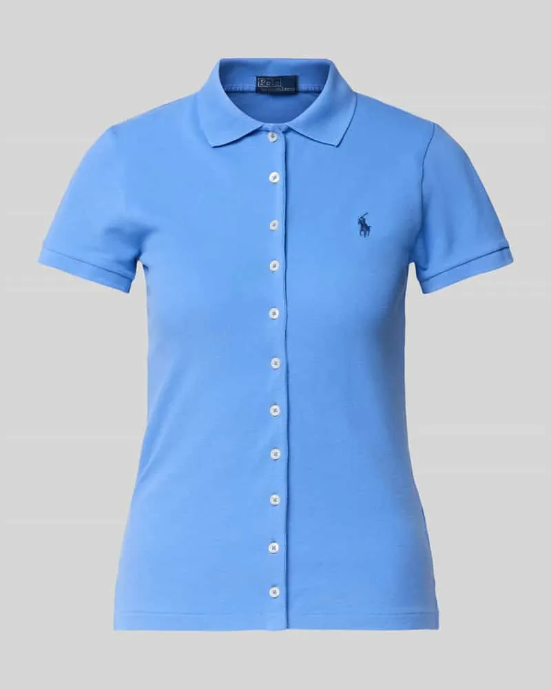 Ralph Lauren Poloshirt mit Knopfleiste Blau