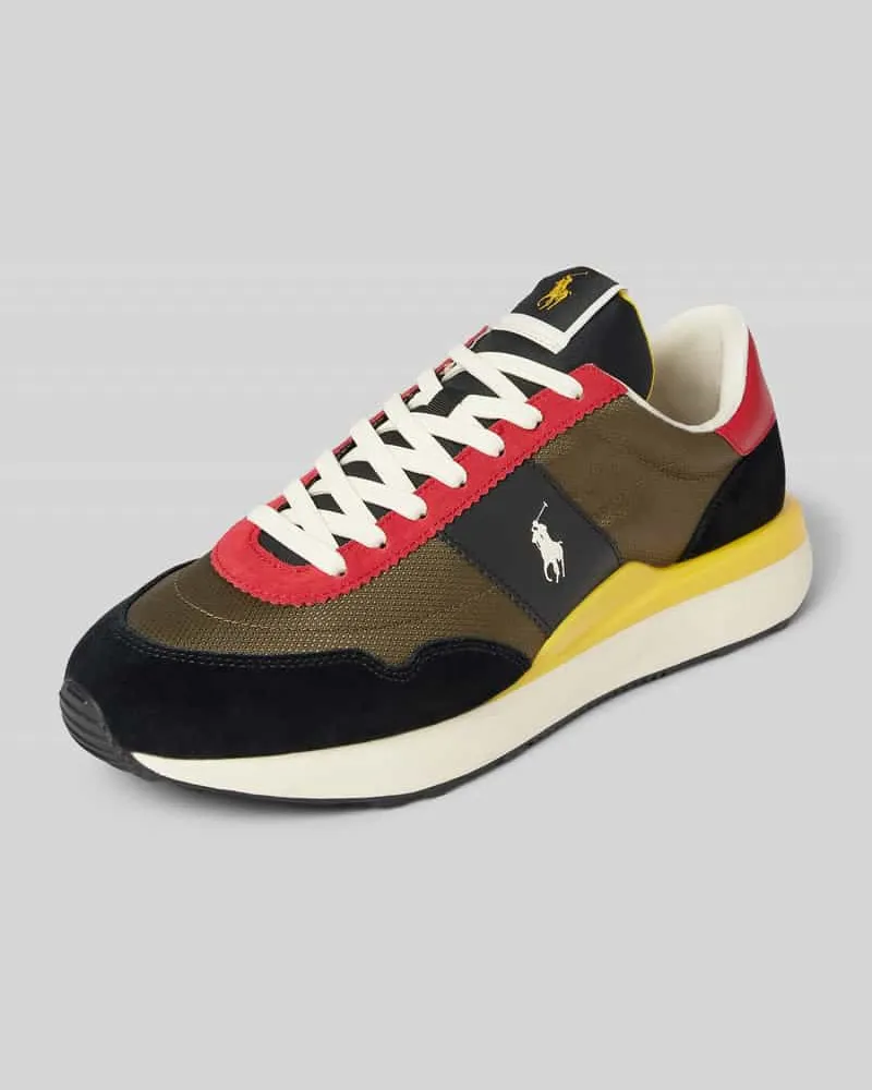 Ralph Lauren Sneaker aus Leder-Mix Modell 'Train Oliv