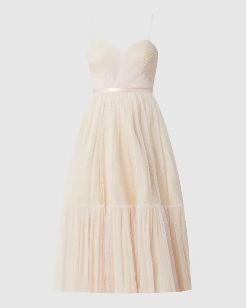 LUXUAR Abendkleid aus Mesh Rose