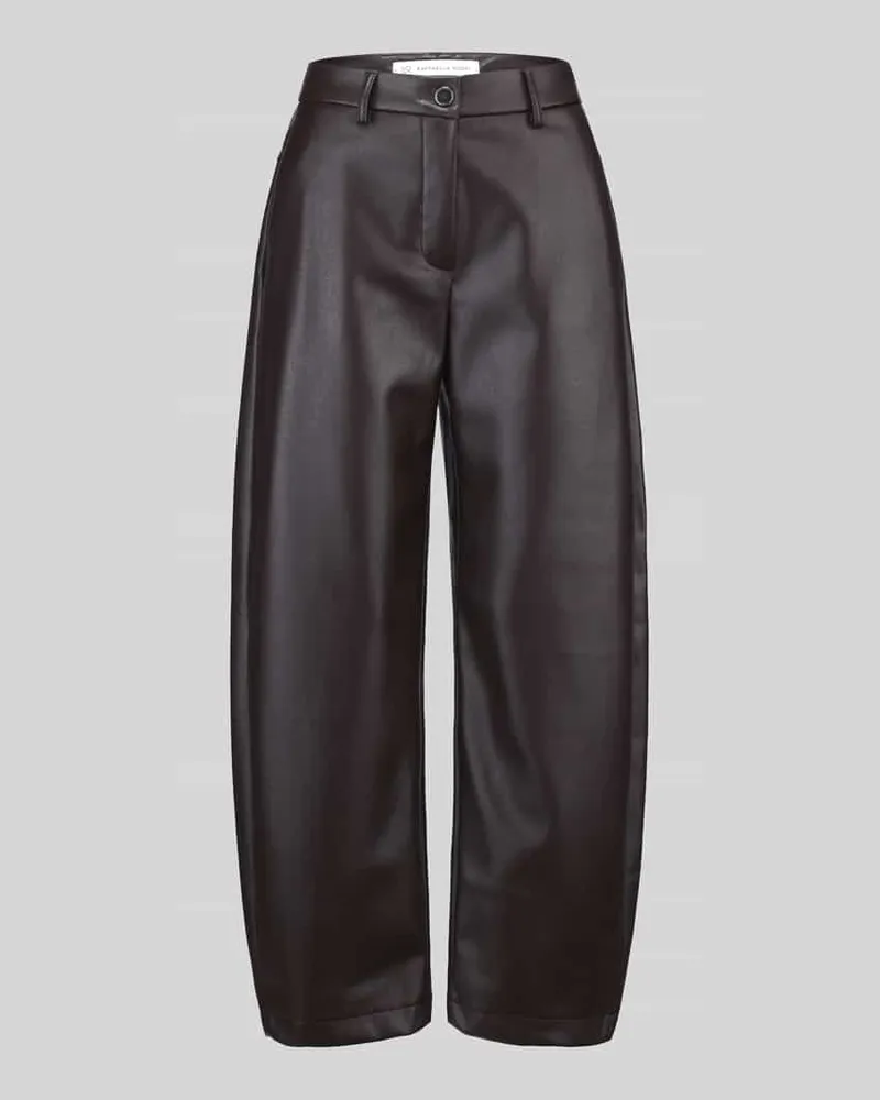 RAFFAELLO ROSSI  Regular Fit Leder- / Kunstlederhose mit Label-Detail Modell 'PHIBI Dunkelbraun