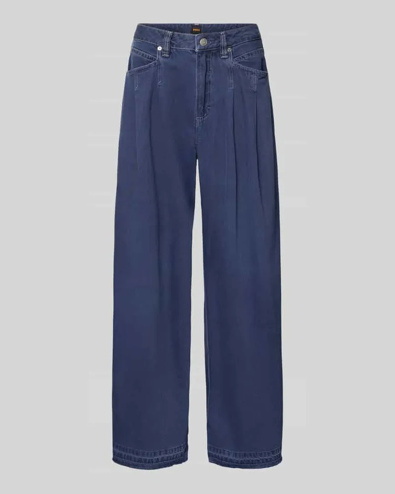 HUGO BOSS Wide Leg Loose Fit Jeans aus Baumwoll-Mix Modell 'C_SLOUCHY Bleu