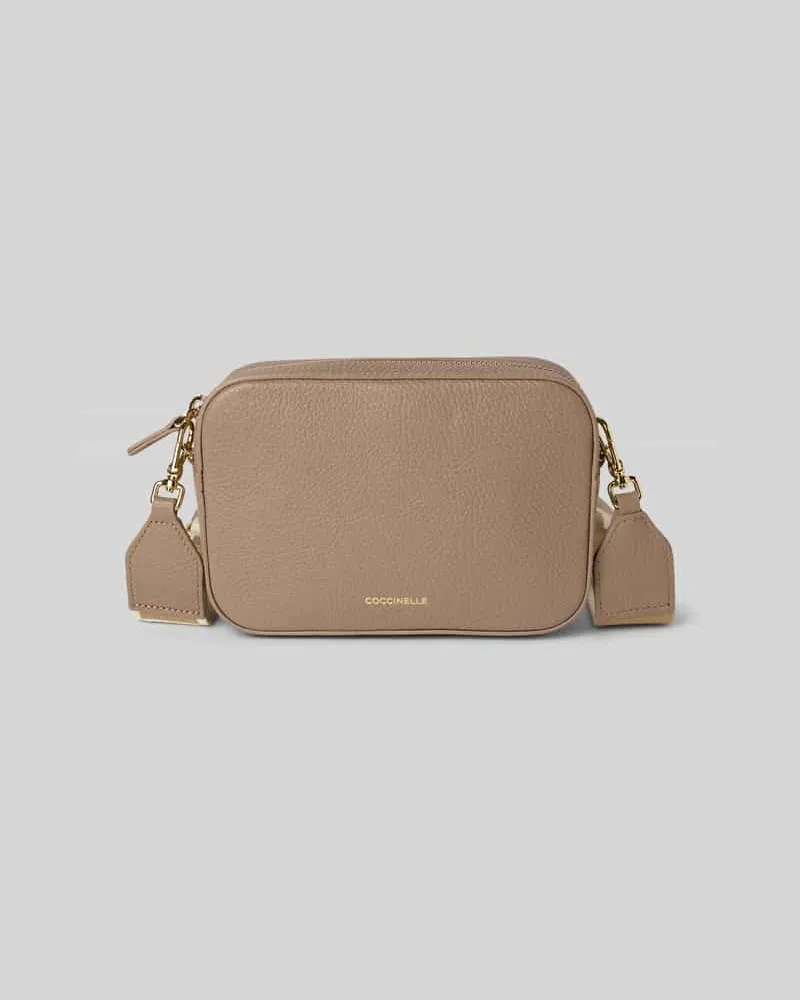Coccinelle Handtasche mit Label-Applikation Modell 'TEBE Taupe