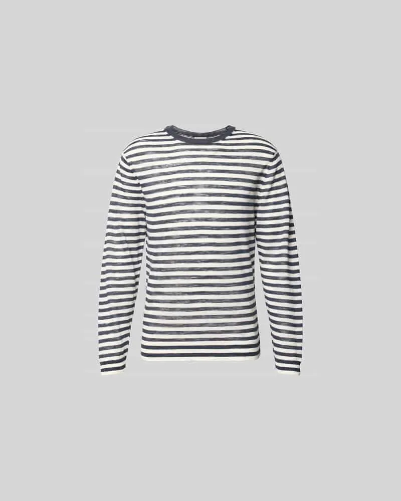 Closed Longsleeve aus Leinen-Mix Dunkelblau