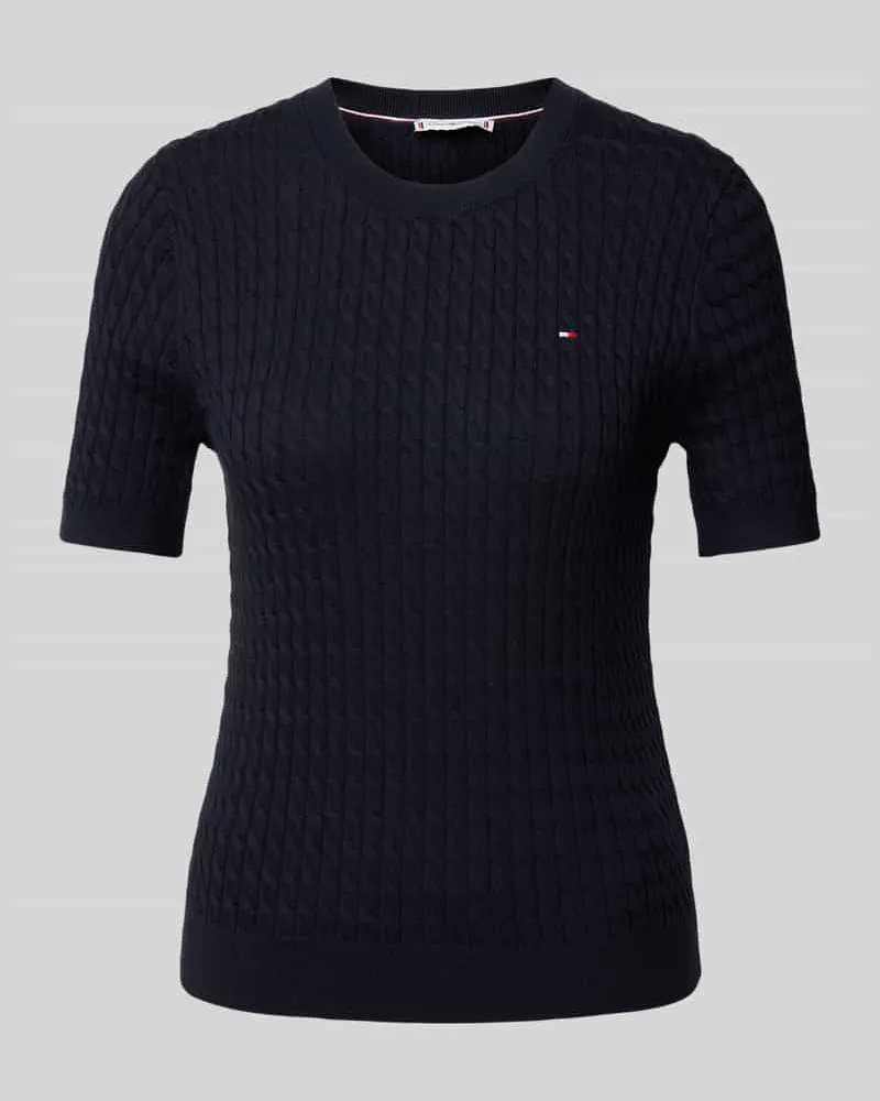 Tommy Hilfiger Strickshirt mit Logo-Stitching Marine