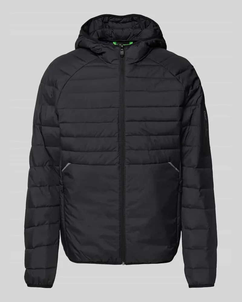 HUGO BOSS Regular Fit Steppjacke mit Reißverschlusstaschen Modell 'URBANEX Dunkelblau